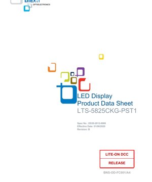 جلد سند PDF - دیتاشیت نمایشگر LED مدل LTS-5825CKG-PST1 - ارتفاع رقم 0.56 اینچ - تراشه سبز AlInGaP - ولتاژ آستانه 2.6 ولت - جریان پیوسته 25 میلی‌آمپر - سند فنی فارسی