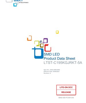 Couverture du document PDF - Fiche technique LTST-C195KGJRKT-5A - LED SMD bicolore (Vert/Rouge) - Dimensions du boîtier - 5V - 75mW - Document technique FR