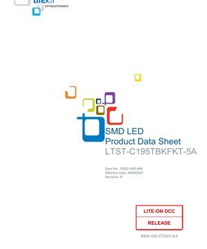 PDF 문서 표지 - LTST-C195TBKFKT-5A 듀얼 컬러 SMD LED 데이터시트 - 블루 & 오렌지 - 0.55mm 높이 - 3.2V/2.3V - 38mW/50mW - 한국어 기술 문서
