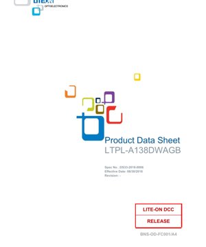 PDF Document Cover - LTPL-A138DWAGB Flash LED Datasheet - CSP Package - 1.2x1.2mm - 3.2V - 5.7W Pulse - White - English Technical Document