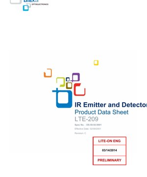 Copertina documento PDF - Scheda Tecnica LED Infrarosso Emettitore LTE-209 - Dimensioni Package 5.0mm - Tensione Diretta 1.6V - Lunghezza d'Onda Picco 940nm - Documento Tecnico in Italiano