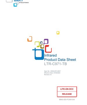 PDF Document Cover - LTR-C971-TB Infrared Phototransistor Datasheet - Side View Package - Vce 30V - English Technical Documentation