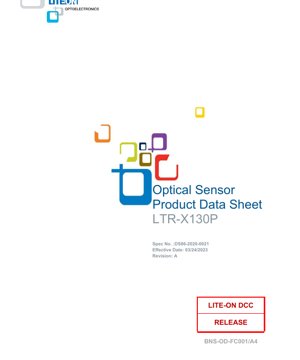 Kulit Dokumen PDF - Spesifikasi Sensor Optik LTR-X130P - Sensor Jarak & Cahaya Sekeliling Bersepadu - Antara Muka I2C - 1.7V hingga 3.6V - Dokumen Teknikal Bahasa Melayu