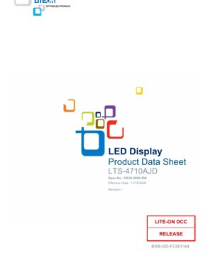 جلد سند PDF - دیتاشیت نمایشگر LED مدل LTS-4710AJD - ارتفاع رقم 0.4 اینچ - قرمز AlInGaP - کم‌مصرف - سند فنی فارسی