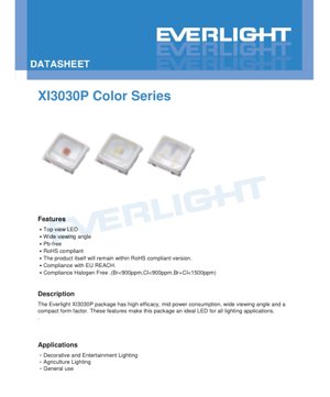 Murfin Takardar PDF - Takardar Bayanin Fasaha na LED na XI3030P Color Series - 3.0x3.0x0.7mm - 1.4-3.7V - 150mA - Kore/Amber/Lemu/Jajayen/Blue-Royal/Jajayen-Zurfafa/Jajayen-Nisa - Takardar Fasaha ta Hausa