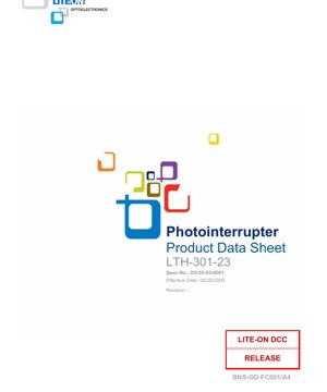 Portada del documento PDF - Hoja de Datos del Fotointerruptor LTH-301-23 - Dimensiones 4.0x3.2x2.5mm - Voltaje Directo 1.6V - Documento Técnico en Español