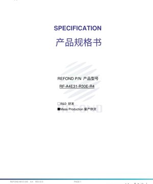 Portada del documento PDF - LED Rojo 3030 - Dimensiones 3.0x3.0x0.55mm - Voltaje 2.0-2.6V - Potencia 520mW - Documento Técnico en Español
