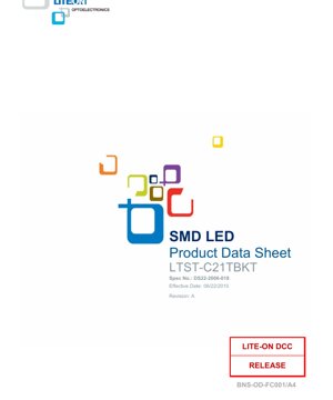 Portada del documento PDF - Hoja de Datos del LED SMD LTST-C21TBKT - Azul - 20mA - 3.8V - Documento Técnico en Español
