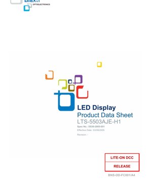 PDF-Dokumentendeckel - LTS-5503AJE-H1 LED-Anzeige Datenblatt - 0,56-Zoll Ziffernhöhe - AlInGaP Rot - 2,6V Durchlassspannung - 70mW Verlustleistung - Technisches Dokument