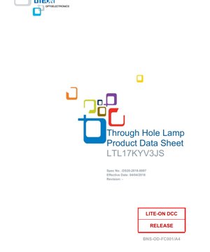 Kulit Dokumen PDF - Lembaran Data Lampu LED LTL17KYV3JS - T-1 3mm Bulat - Kuning 596nm - 2.4V Maks - 120mW - Dokumen Teknikal Bahasa Melayu