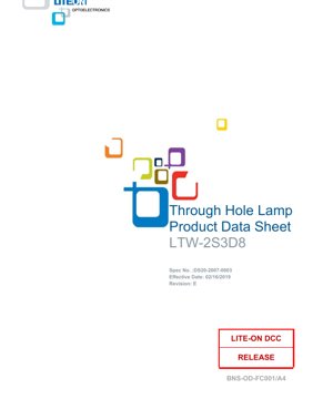 Copertina documento PDF - Scheda Tecnica LED Bianco LTW-2S3D8 - Package T-1 3/4 - 3.1V Max - 93mW - Documento Tecnico in Italiano
