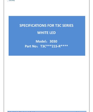 Portada del documento PDF - Hoja de Datos del LED Blanco SMD 3030 - Tamaño 3.0x3.0x0.66mm - Voltaje 5.9V - Potencia 0.71W - Documento Técnico en Español