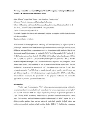 PDF दस्तावेज़ कवर - विश्लेषण: सतत फोटोनिक सर्किट के लिए केंद्रित माइक्रो-एलईडी संचालित कार्बनिक वेवगाइड
